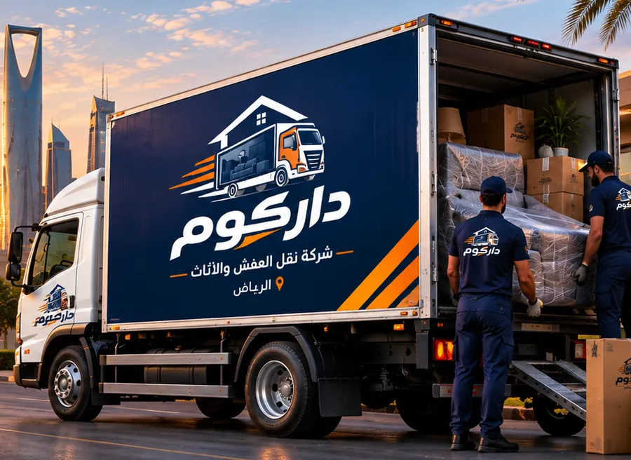سيارة داركوم لنقل العفش والأثاث في شوارع الرياض